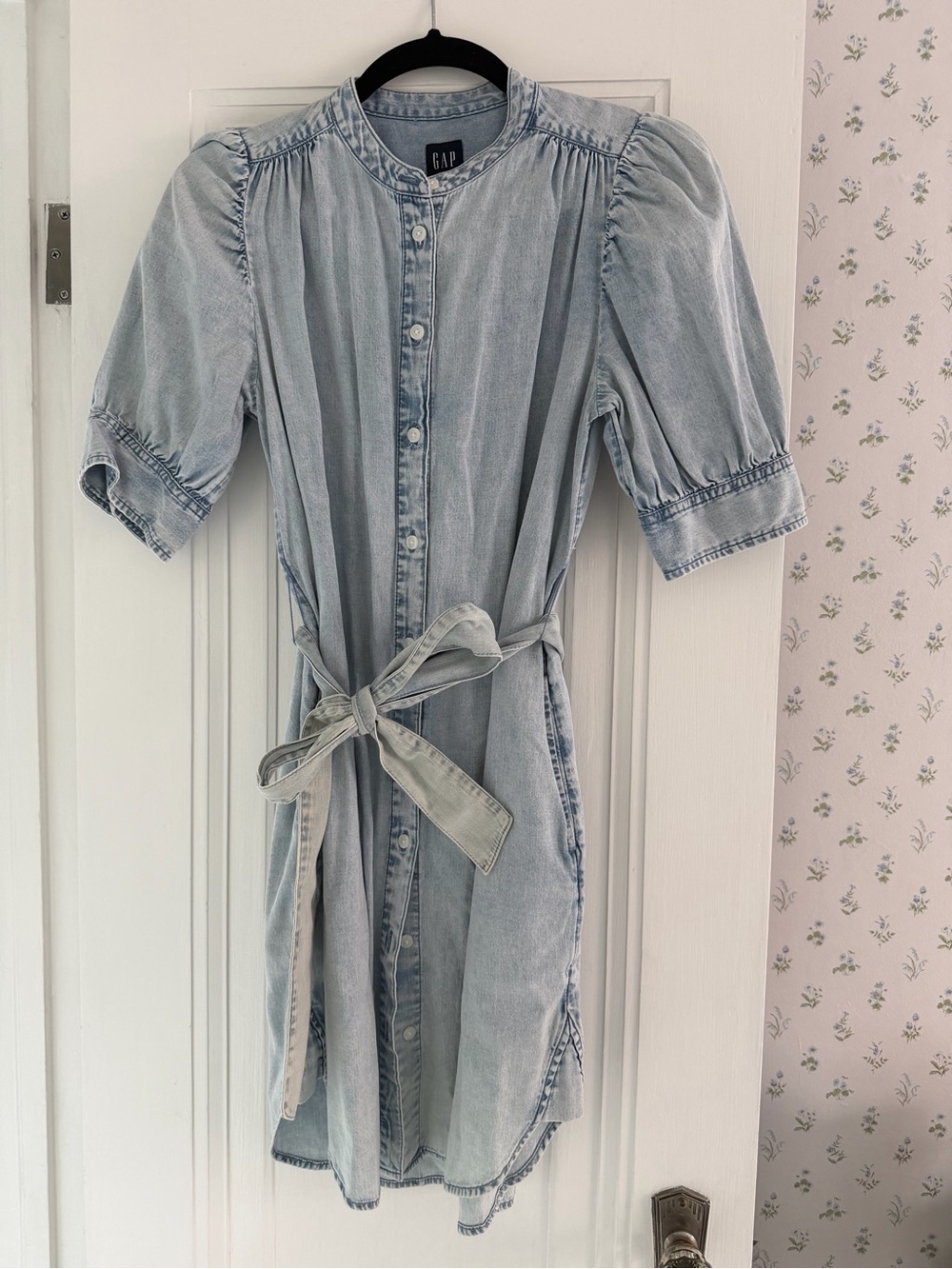 GAP Light Blue Denim Shirt Dress with Tie Belt